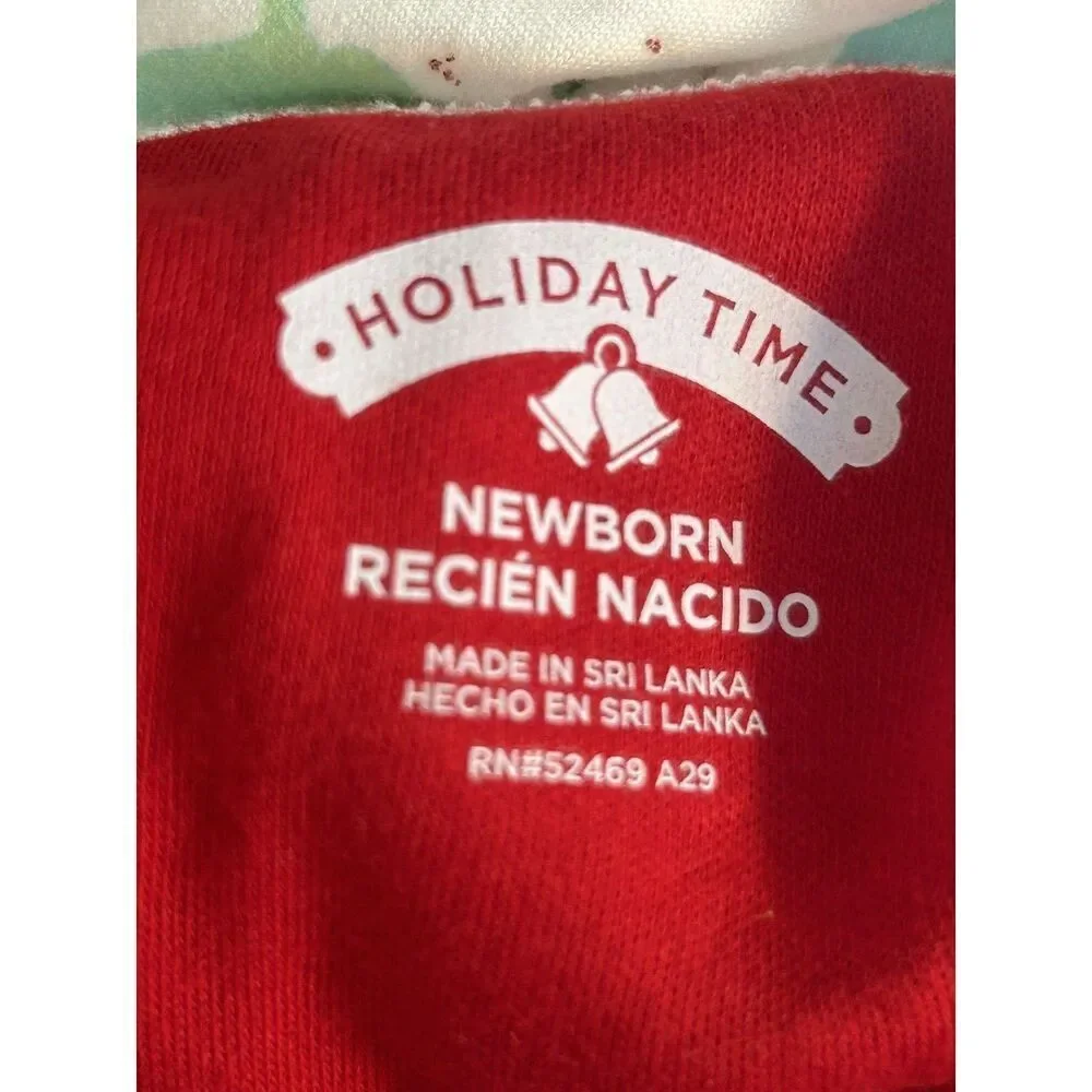 Holiday Time Sleep & Play Footed One Piece Sleepwear My First Christmas Newborn